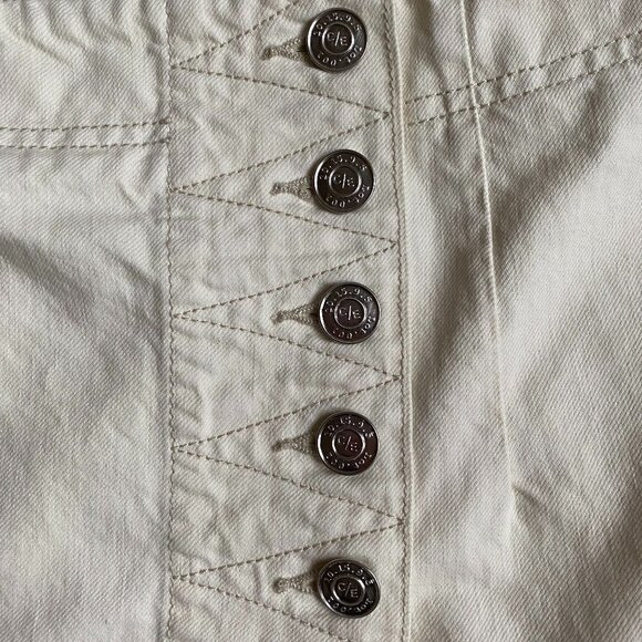 𝅺CURRENT/ELLIOTT BNWT White Jean Mini Wrap Skirt 25 - Picture 4 of 10